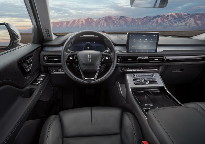 The interior of a Lincoln Aviator® SUV is shown | Rydell Lincoln in Independence IA